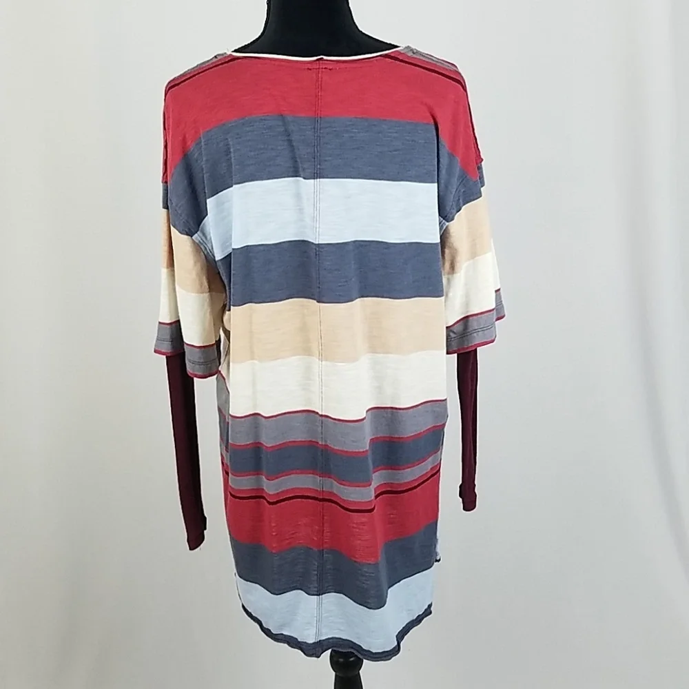 Free People‎ PS Kate longline striped rib tunic